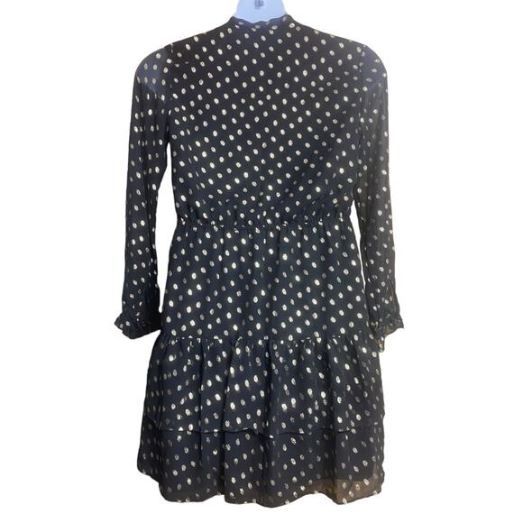 NWT Nanette Lepore black long sleeve dress with gold dots - Size 8 - Picture 3 of 13
